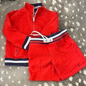 Janie and Jack Red Jacket and Shorts Set